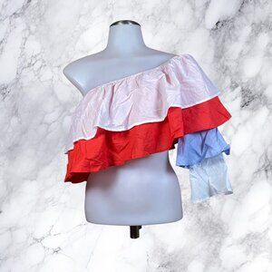 Lovers + Friends Amie Ruffle Top in Multi